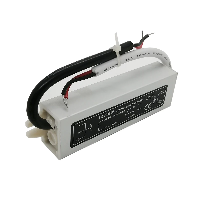 AC to DC 12V/24V 10W IP67 Outdoor Switching Waterproof Power Supply