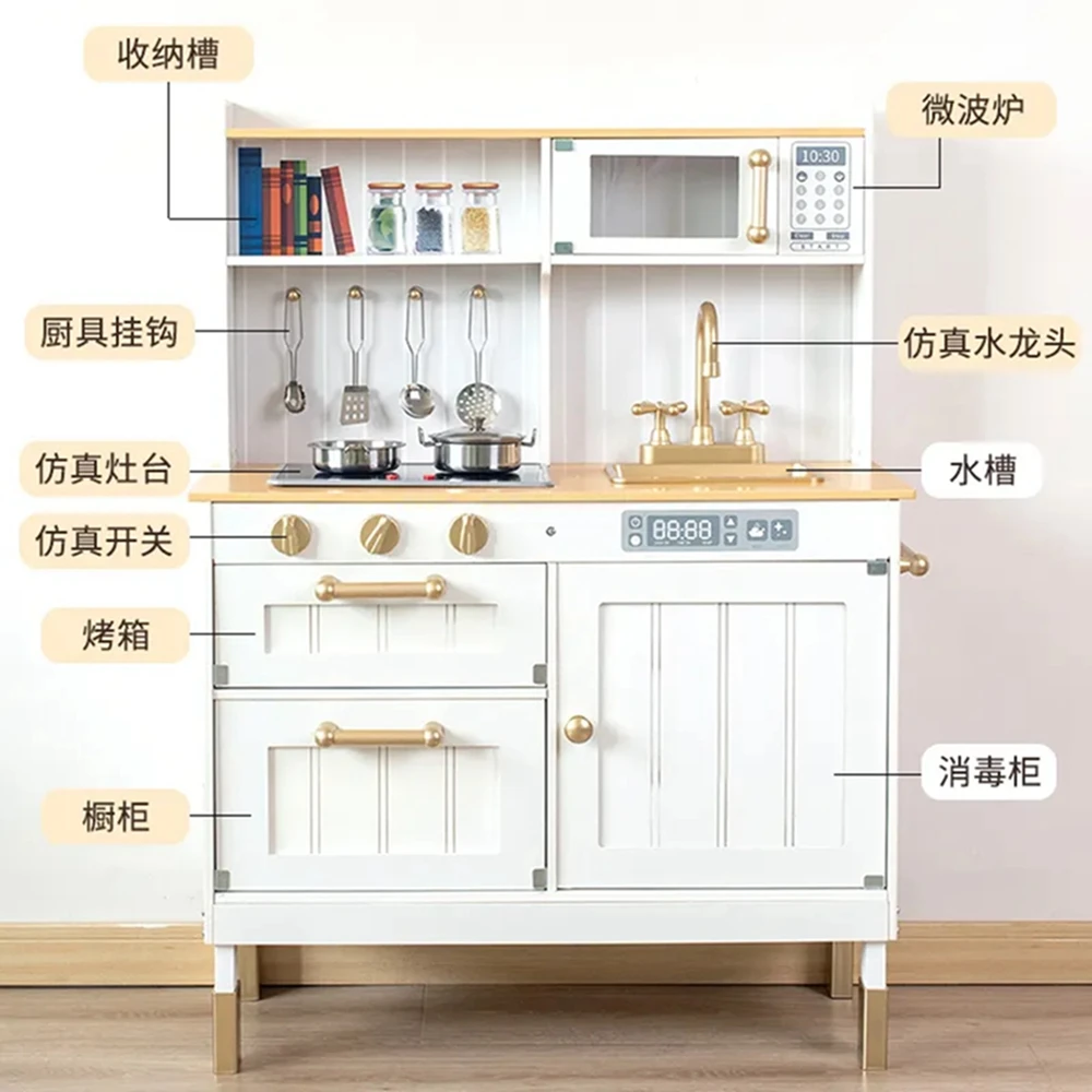 White Hot Sale Kids Role Playing Game Wooden Kitchen Toys for kids