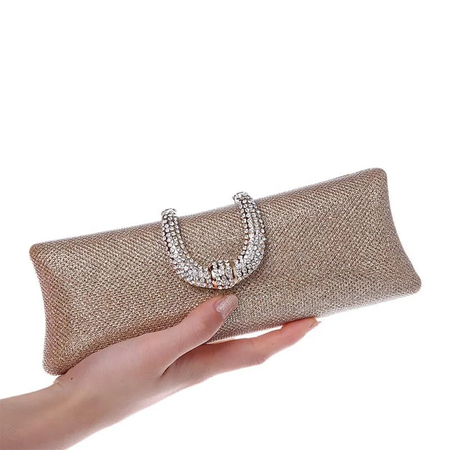 Golden Chain Female Banquet Party Clutch Bag High Quality Diamond Sequins Dinner Handbag