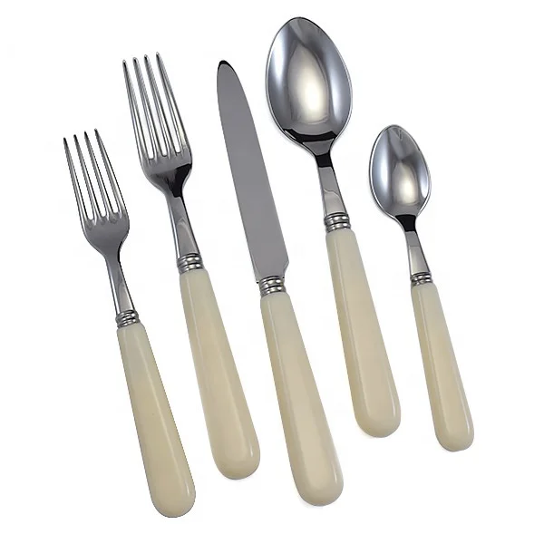 Набор столовых приборов из нержавеющей стали, базовые ложки и вилки с керамической ручкой, фарфор, меламин, столовая посуда