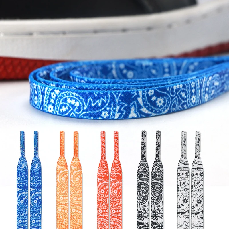 New custom sports casual basketball shoes shoelace creative high-quality painted shoelaces Cashew flower shoelaces