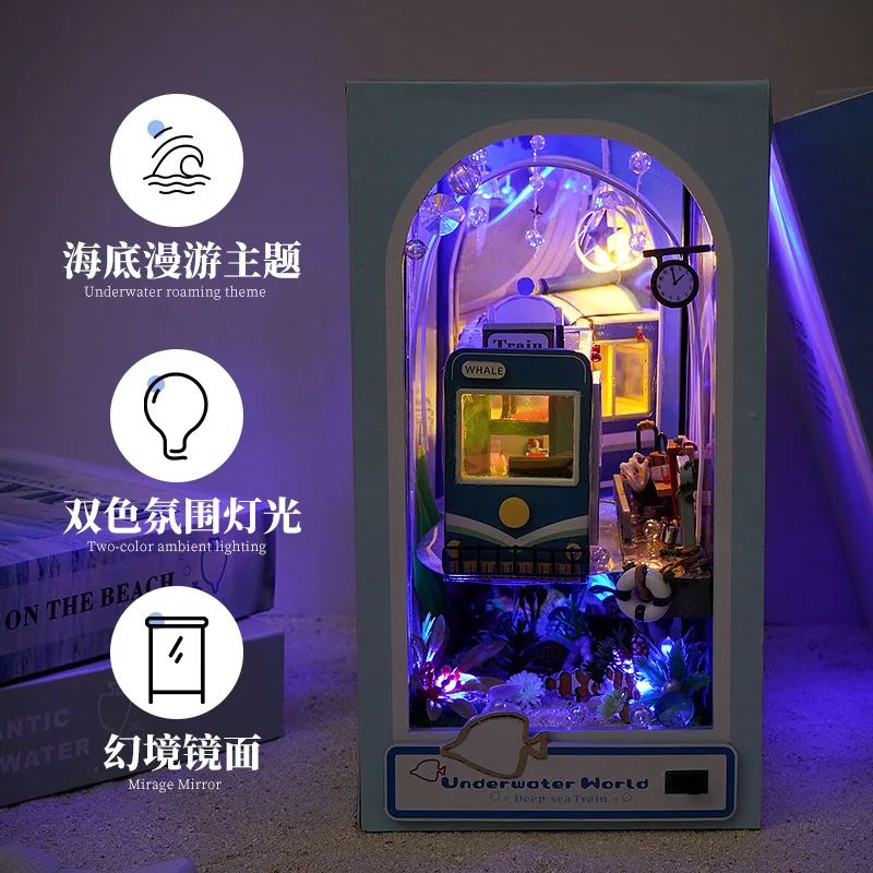 Dream Underwater World Diy Book Nook Stand Assembled Wooden Puzzle Class Wholesale Toys Gift Toys Doll Houses