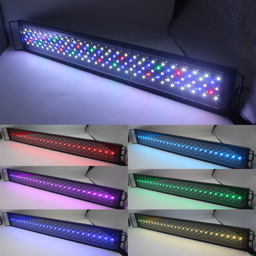 Full Spectrum Smart DIY & WRGB Color 75CM 90cm 120cm  Waterproof Led Fish Tank Light Simulating Sunlight with LCD Monitor