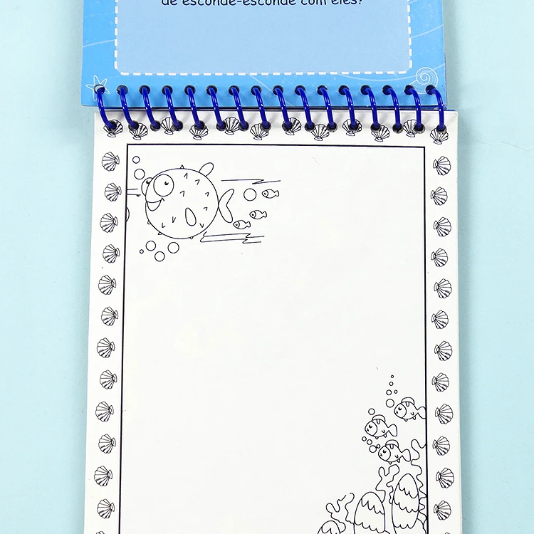 
BSCI Factory Custom Made Kids Water Coloring Book With Spiral Binding, Whales 