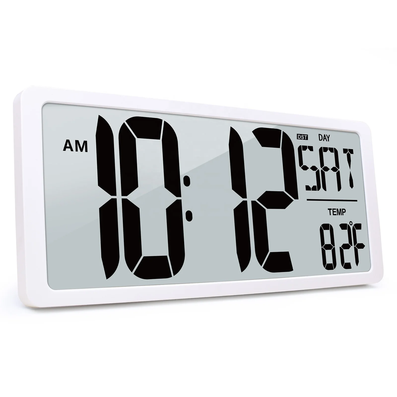 16.9-Inch Extra Large Digital LCD Wall Clock with Back Light Alarm Calendar Temperature Countdown Timer for Home Decoration