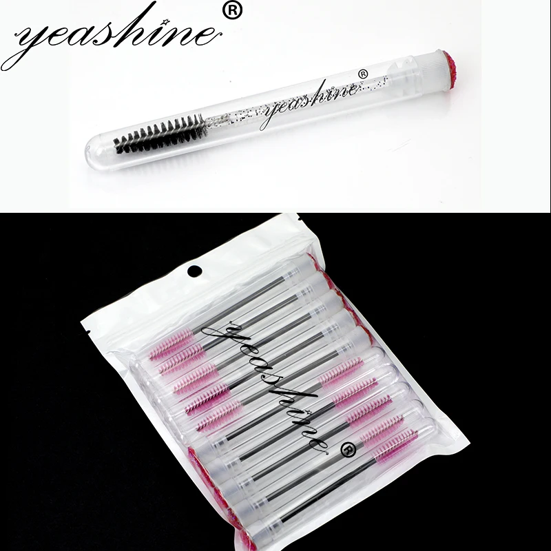 Disposable Diamond Edge Spooly Eyelash Spoolie Crystal Makeup Holder Eye Lash Mascara Wand Brush In Tube