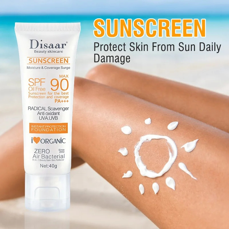 Disaar Sunscreen Moisture SPF90+ PA+ Skin UV Protection Oil Free Coverage Sunblock Cream