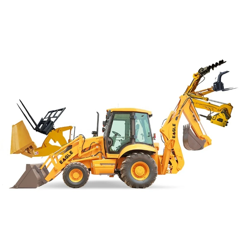 WZ388 Articulated Small Mini Tractor Backhoe Loader 4x4 Mini Backhoe Loader With Ac