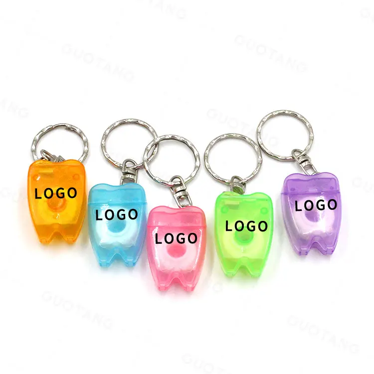 OEM Customized Eco Friendly Zero Waste Blue Keychain Nylon Tooth Shape Dental