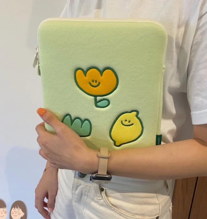 Micani bestseller ins korea style laptop cover laptop pouch sleeve tablet sleeve pad Bag Storage Pouch with embroidery for girls