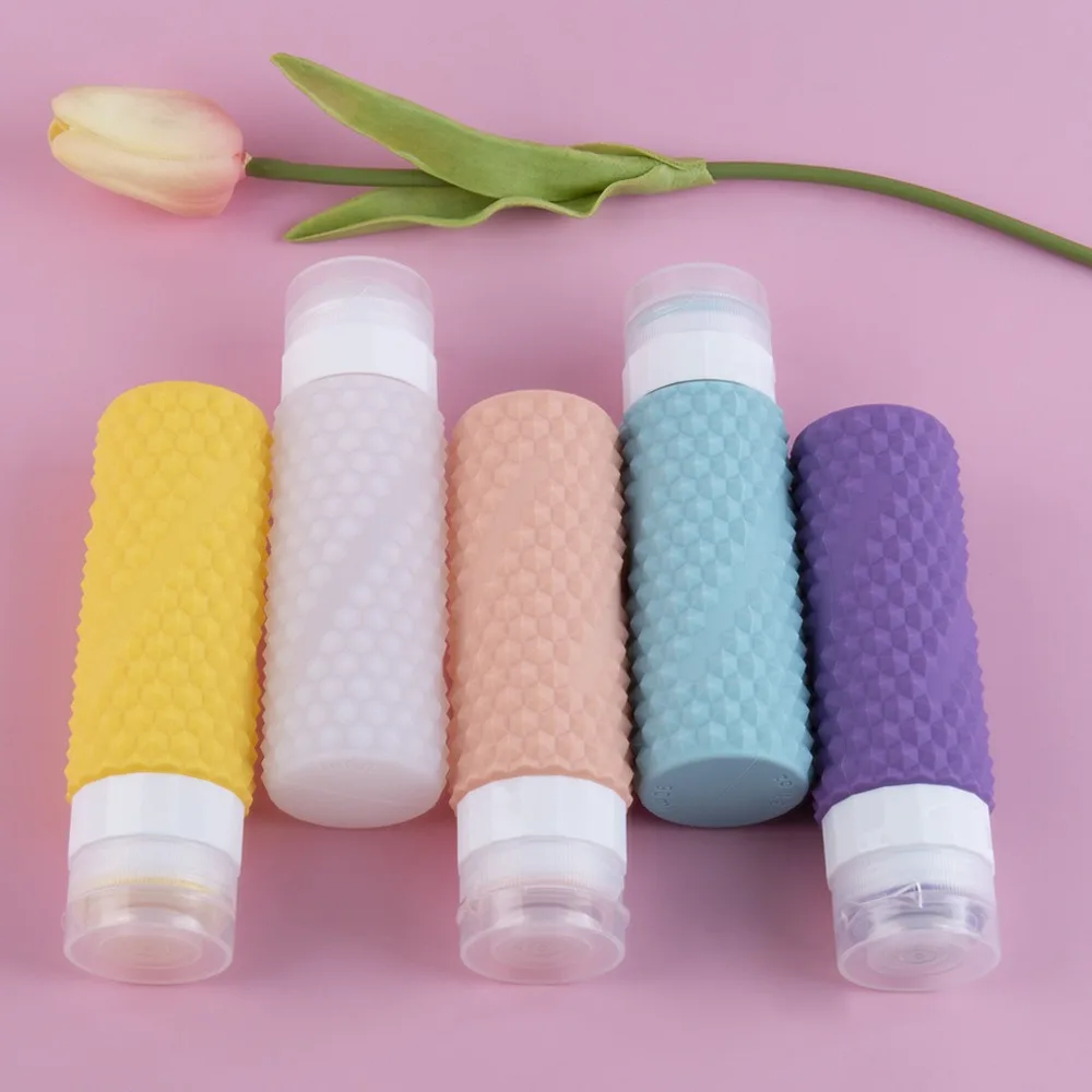 Sinodiving Silicone Travel Bottles Squeezable Refillable Toiletries Containers Travel Cosmetic Tube for Shampoo Lotion Soap