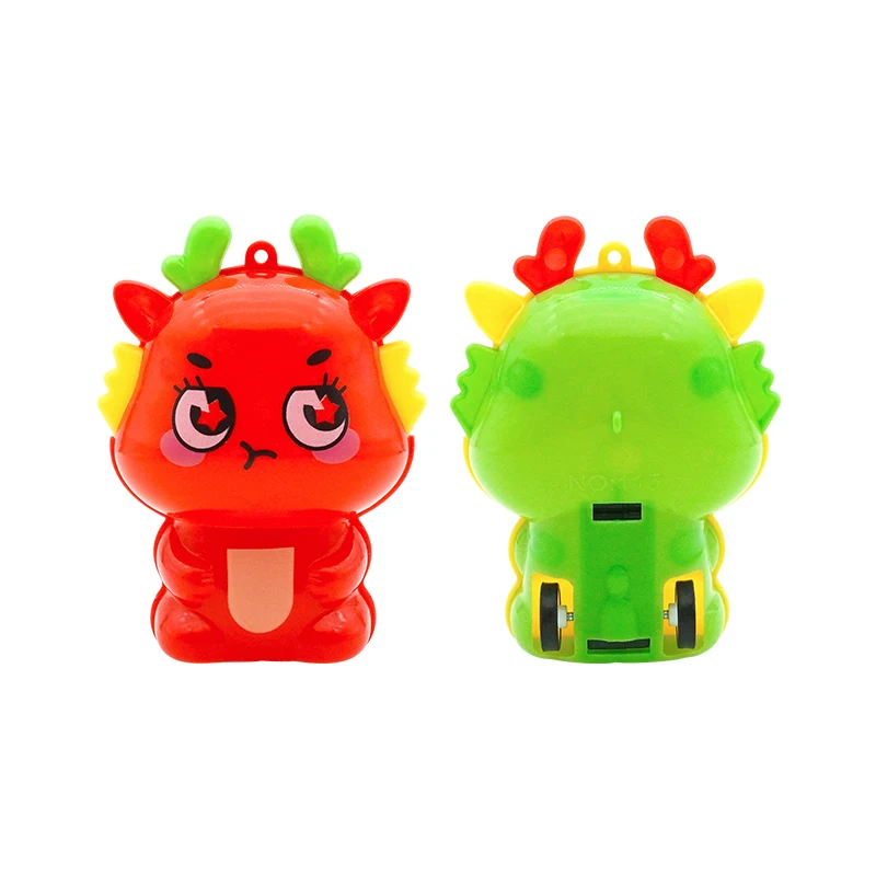 Cartoon Dragon Shaped Pull Back Push Friction Car Toys for 50 mm Capsule