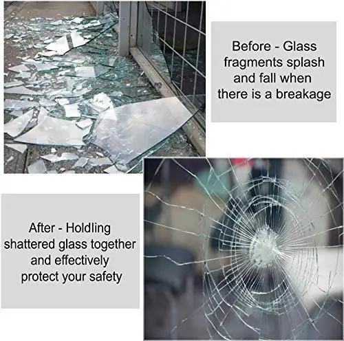 wholesale price SF-4mil PET plastic safety Clear security window tint glass film for building home  film