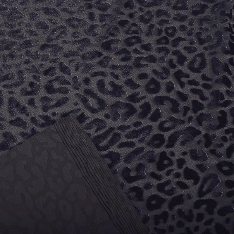 wholesale knitted leopard pattern burnout velvet fabric high elastic fabric for dress