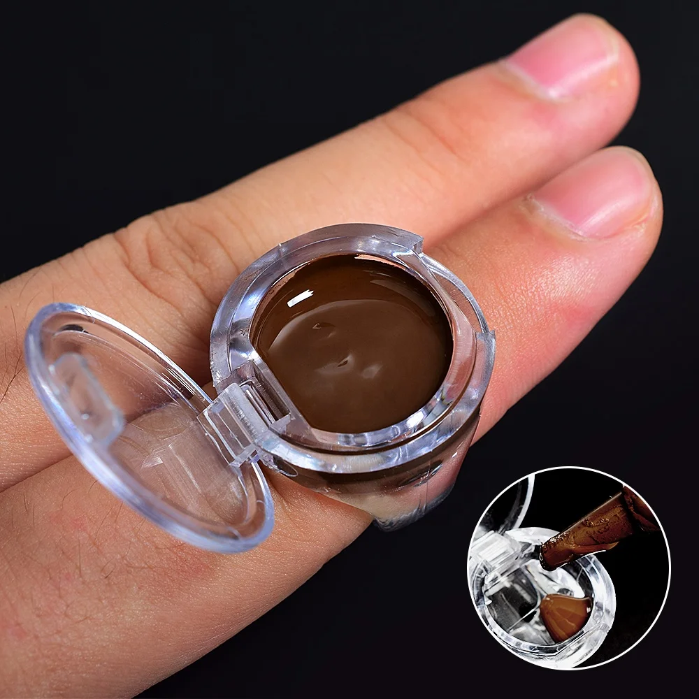 New Pro Clear Clamshell Tattoo Ink Ring Cups  With Cover Semi-Permanent Makeup Accessories Tattoo
