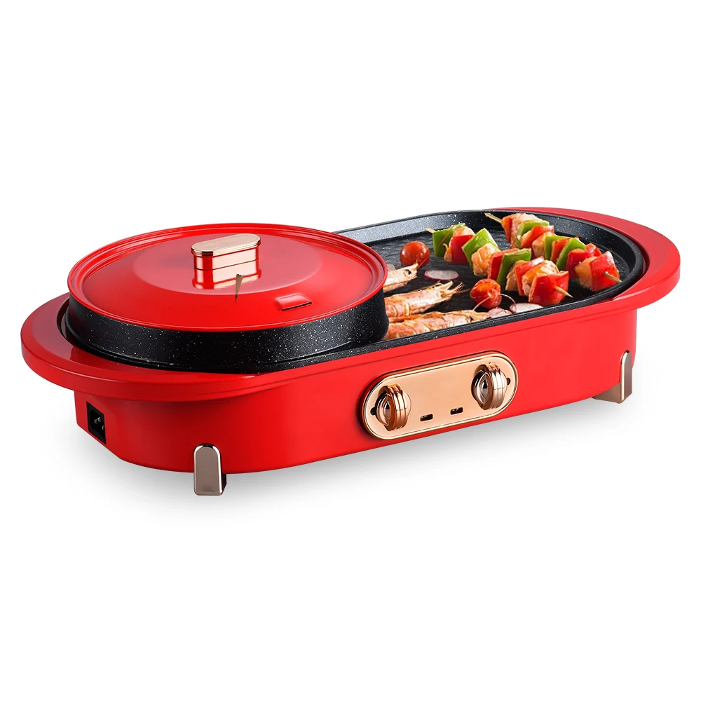 BBQ Grill Indoor Electric Barbecue Grills Korea Nonstick Electric Grill With Hot Pot
