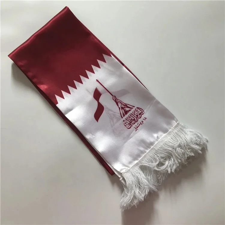 
2022 Cheap Qatar Football Fan Satin Scarf 