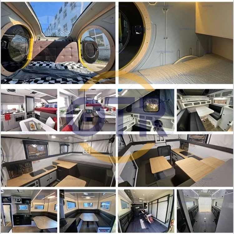 Mini Caravanas Tent Trailer Camping Water Tank Hybrid Popup Aluminum Light Weight Off Road Camper Trailer