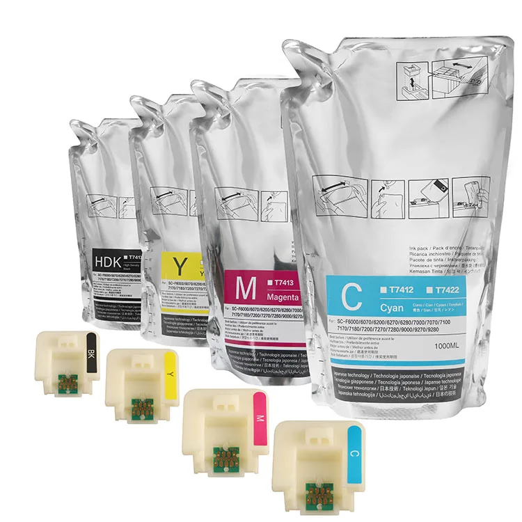 Compatible T741 Dye Sublimation Printing Ink Bag For Epson Surecolor F6200 F6270 F9200 F9270 F9280 F6000 Printer With Chip