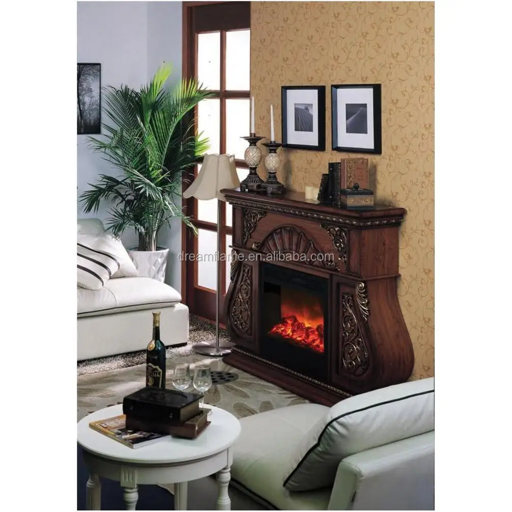 Wood Fireplace Stove Living Room Decor Ceramic Glass Wall Mounted Marble Wooden Table Insert Electric Fireplace 3D 2022 Model