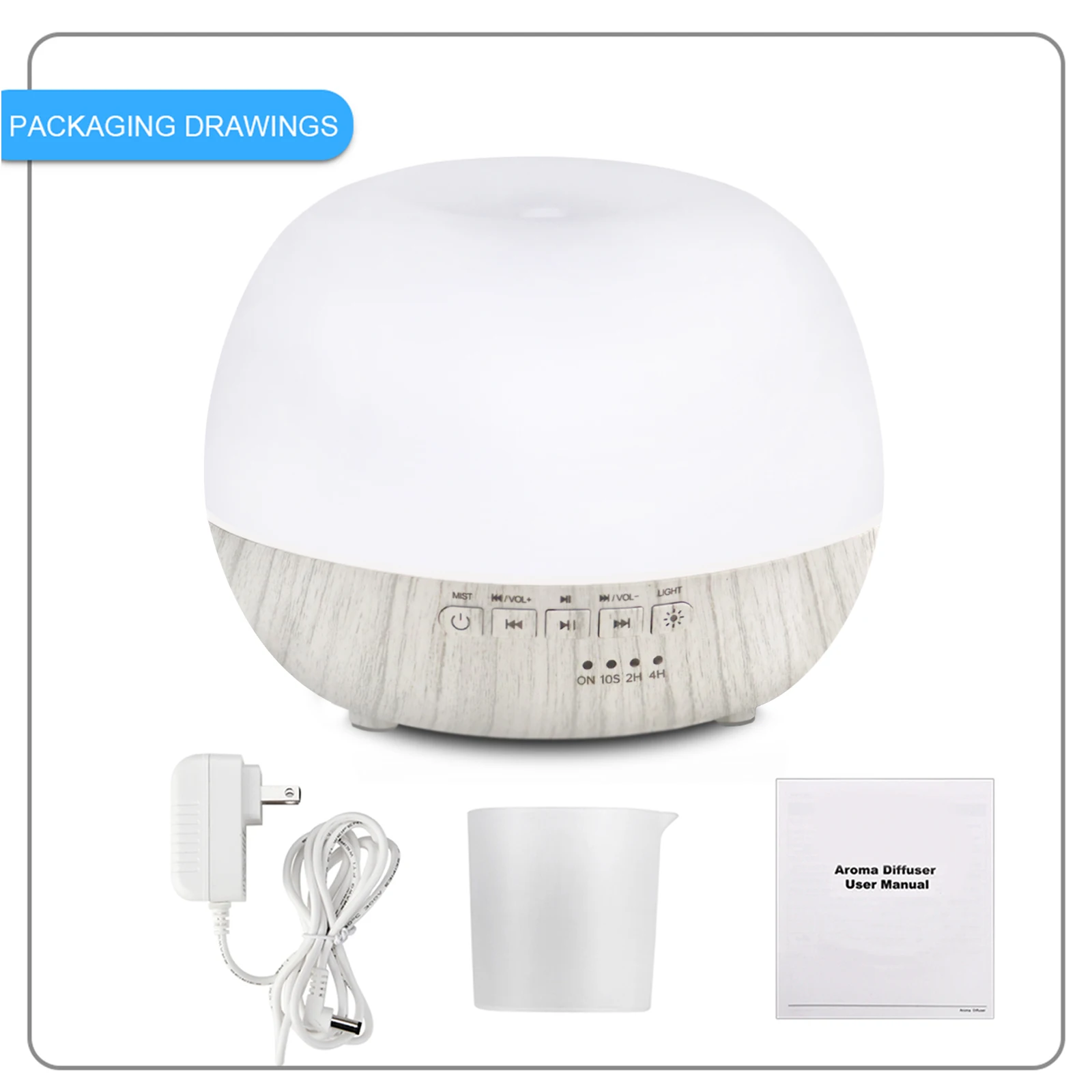 Aromatherapy Essential Oil Diffuser White Noise Machine Mist Humidifier With 7 LED Color Lights 9 Soothing Sounds