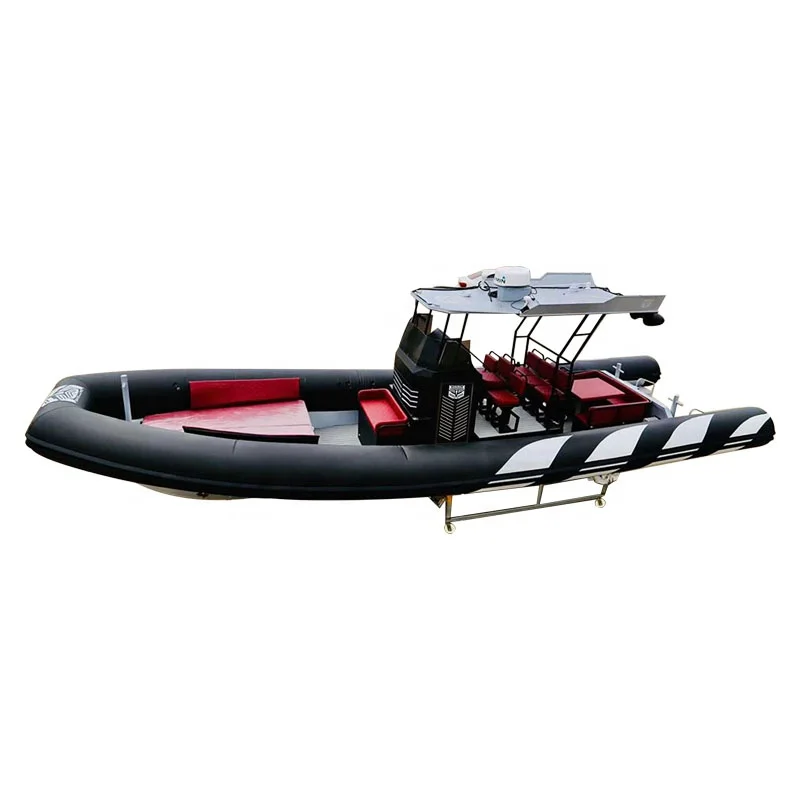 2024 New Design 15 people Aluminum Hull PVC/Hypalon RIB Boat with Double motor for Life-saving