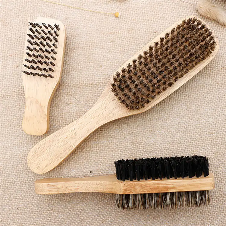 
No MOQ wooden handle double side antistatic hair brush for men 