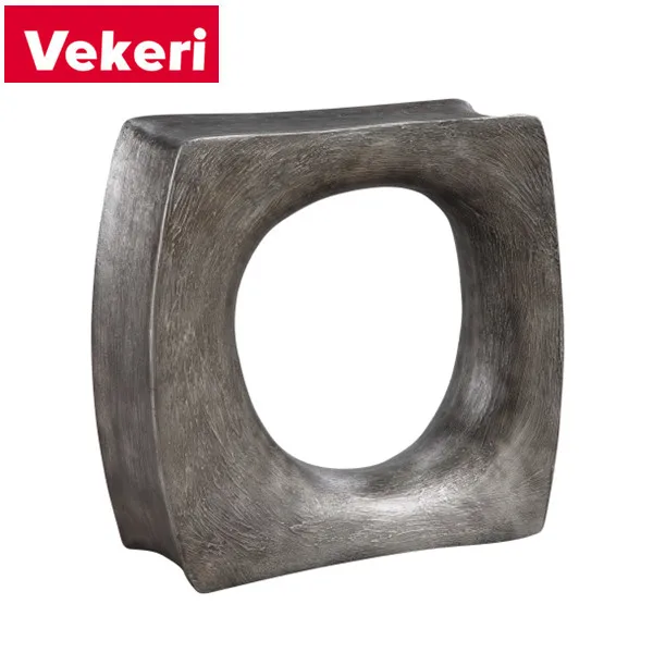 Modern Rock Style Metal Black square Side Table Is Placed Next to the Sofa and in Office