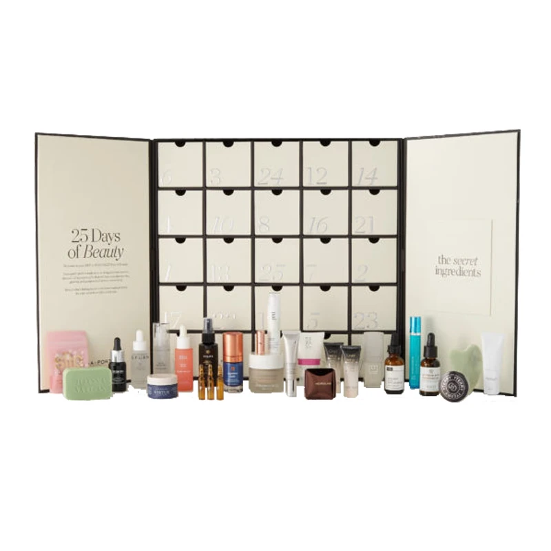 Custom advent calendar christmas chocolate gift fabric cardboard magnetic box