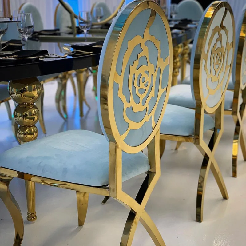 Wedding Decor High Back Stainless Steel X Legs Couple King Throne Chair For Bride Groom Event Hall Banquet Chairs