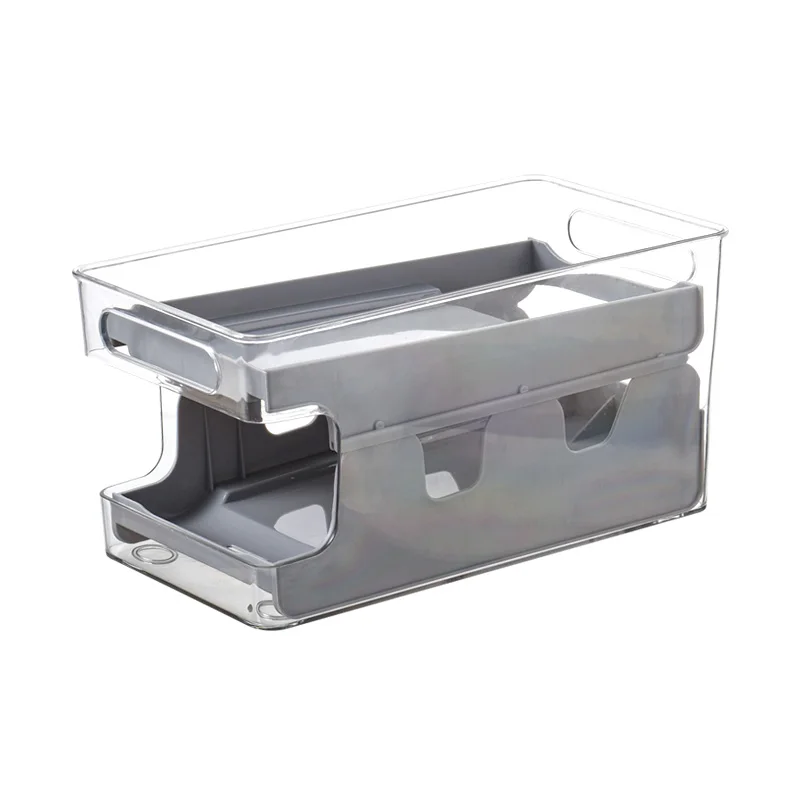 Fridge Clear Can Organizer Stackable Beer Beverage Box Rolling Plastic Soda Can Drink Holder Storage Dispenser