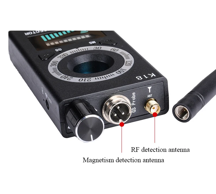 K18 Wireless Spy Bug Detector, Hidden Camera Detector, GPS Tracker Finder RF Signal Detectors GSM Magnetism Detection Scanner