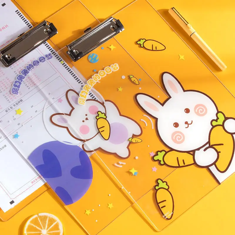 Factory direct A4 transparent acrylic student writing pad plastic folder acrylic clipboard