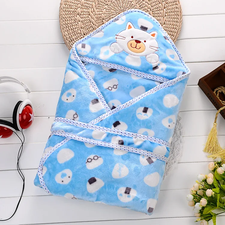 
winter Newborn Infant Baby Kids Soft Flannel animal baby bath hooded blanket 