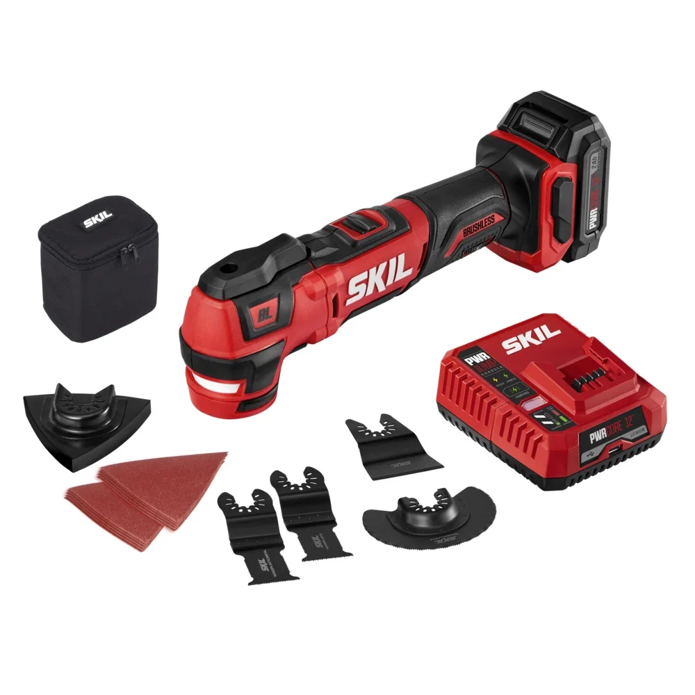 SKIL PWR CORE 12 Brushless 12V OSCILLATING MULTITOOL Includes 2.0Ah Lithium Battery and Standard Charger 5927