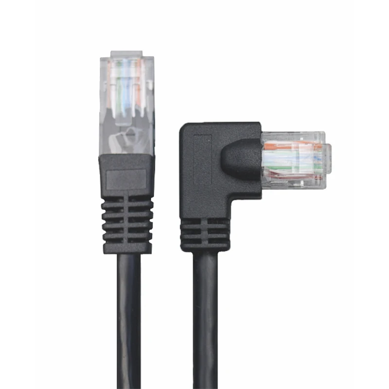 Под заказ прямоугольный сетевой патч-корд 90 градусов 26AWG Cat5 Cat5e Cat6 Cat7 Cat8 Rj45 кабель Lan