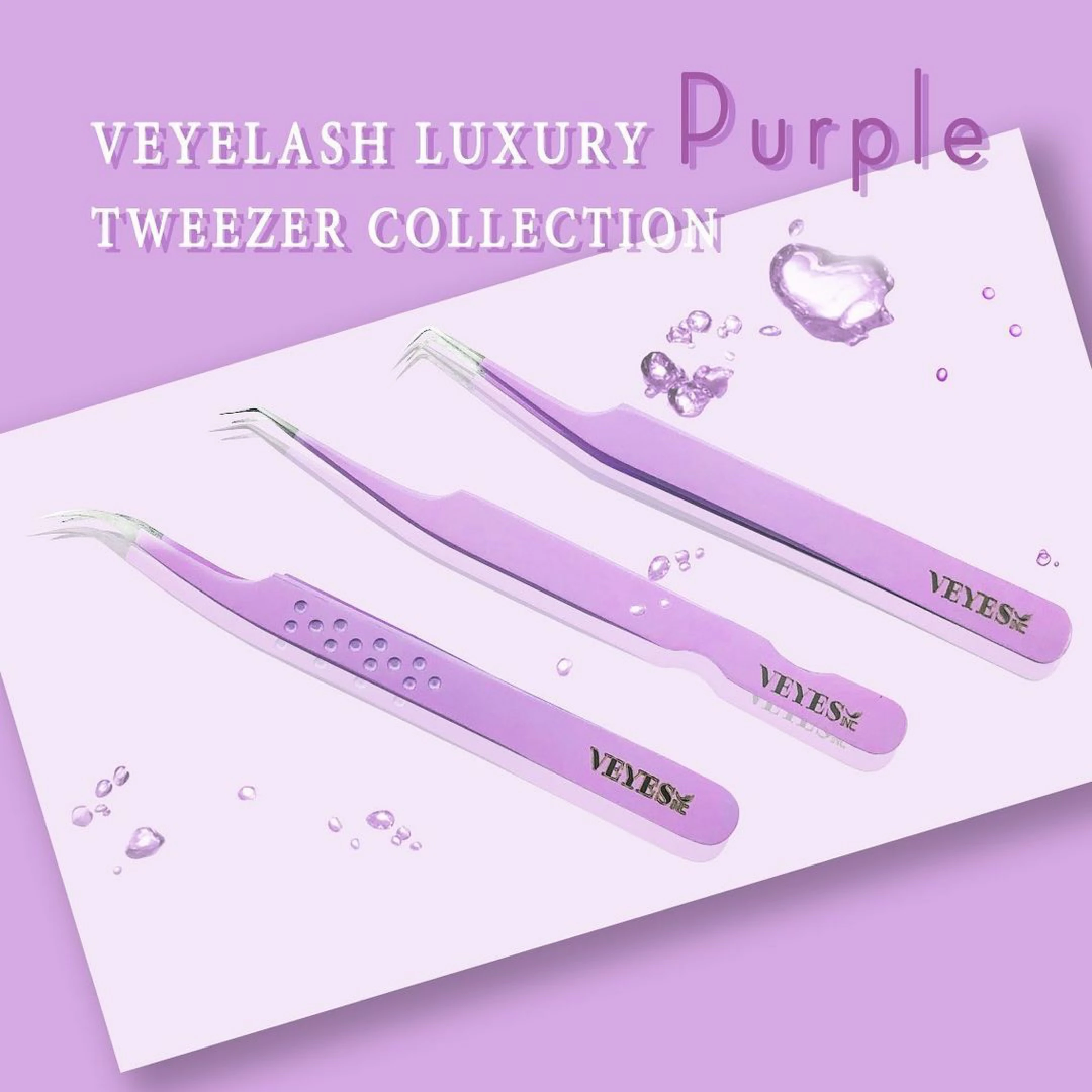 VEYES Custom Logo Tweezers Volume Private Label Stainless Steel Lash Tweezer Eyelash Extension Tweezers