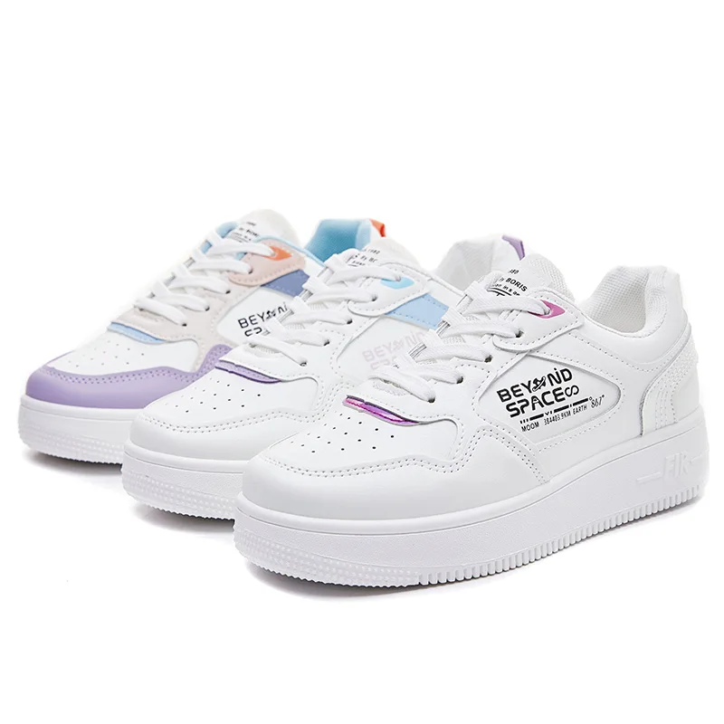 Newly designed white sneakers high quality and comfortable running ladies sneakers flat shoes