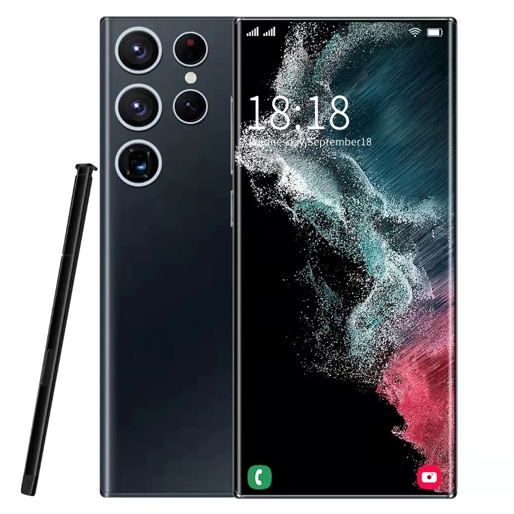 Новый разблокированный телефон Gaaxy S22 U Itra с мощным стилусом 16 ГБ + 512B Android 12 0 мобильные телефоны двумя