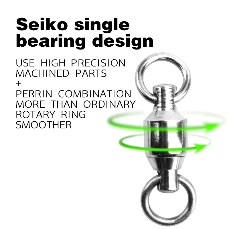 Wholesale Stainless Steel Ball Bearing Fishing Swivels with Connector Solid Rings