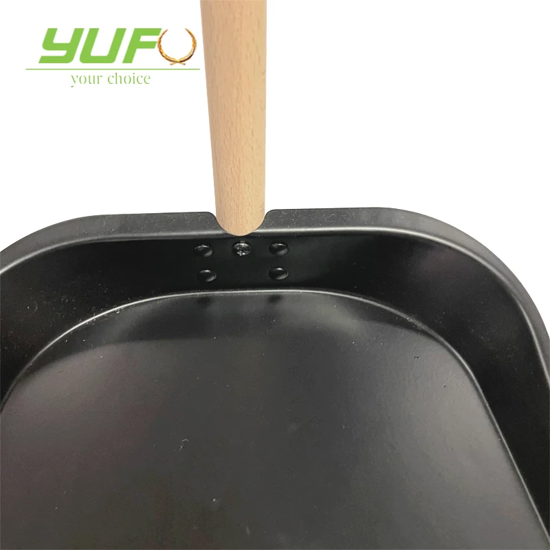 magic standing long handle natural Beech wood high elastic PBT fiber cleaning broom with iron dustpan set home hotel sweeping