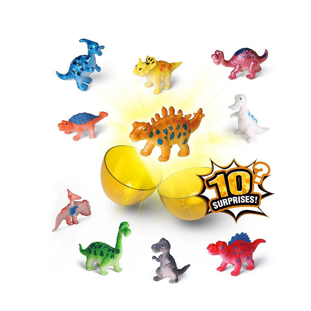 10pcs different kinds colorful small egg packaging cartoon dinosaur figure blind box collectable toys