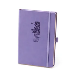 Wholesale A5 A6 Colorful custom logo hard cover Leather Journal Notebook with elastic band