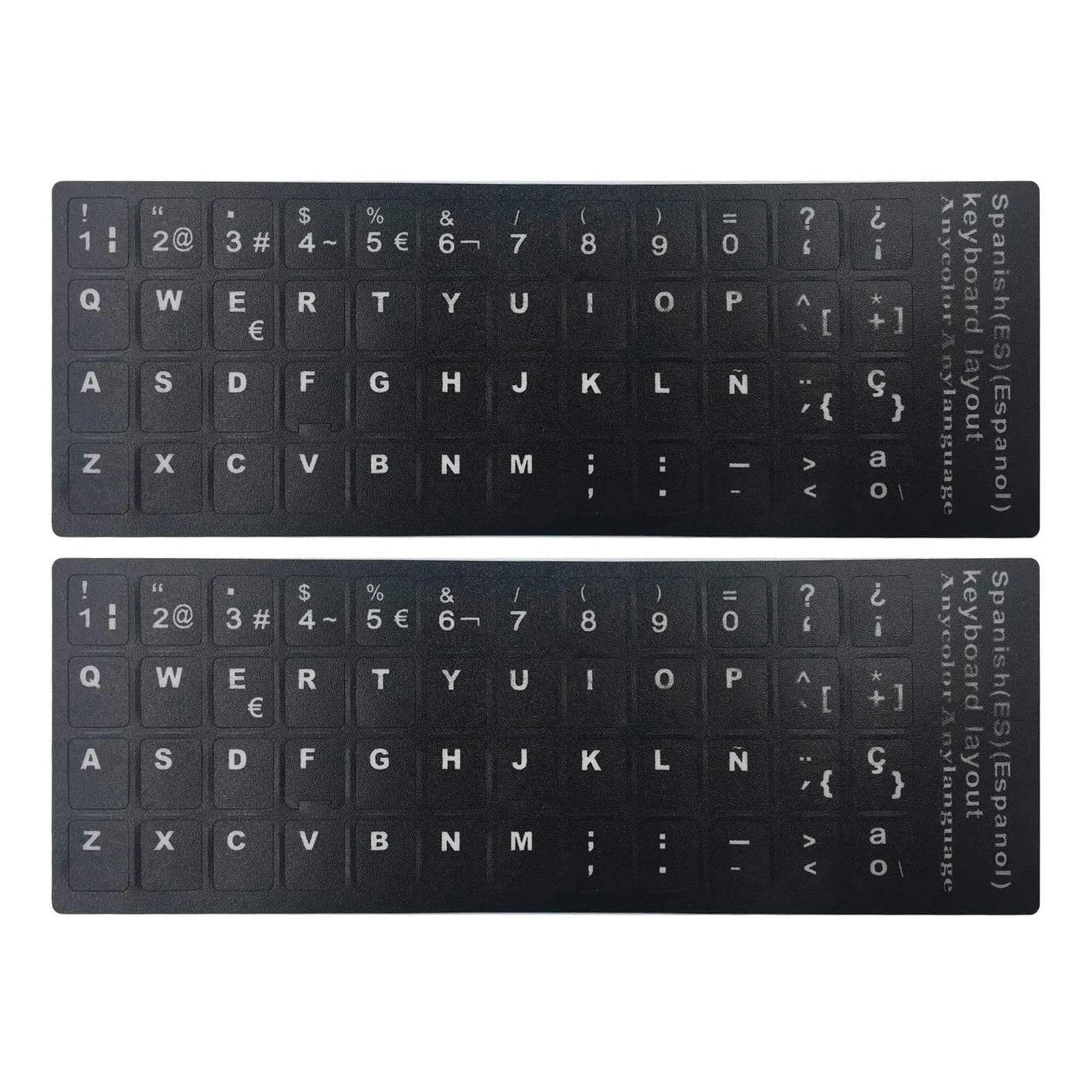 Пользовательский Ноутбук прозрачный черный простой белый ПВХ печать испанская клавиатура наклейки