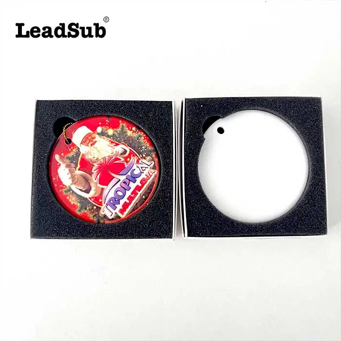 Hot sale christmas tree decoration pendant sublimation blank ceramic ornament white ornament manufacture