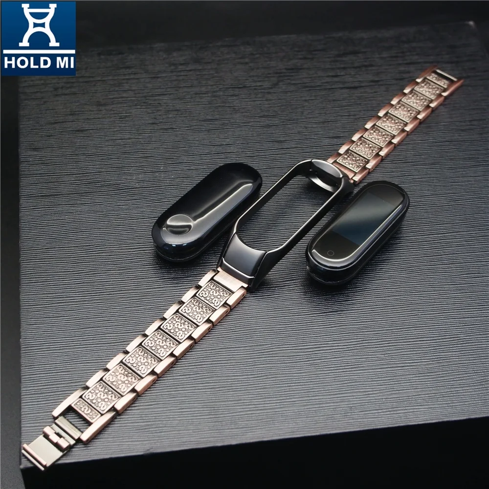 HOLDMI ODM 43038 series antique copper color retro sculpture miband 4 strap for mi bands