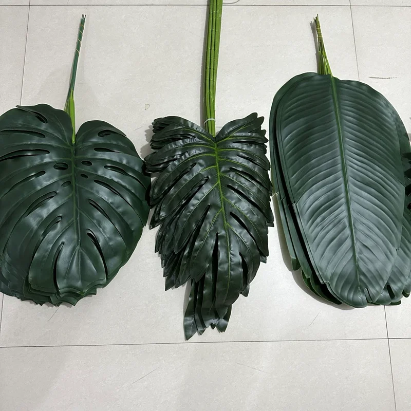 IFG hot sale spring wedding arch decorations 15inch large artificial plants tropical palm leaves