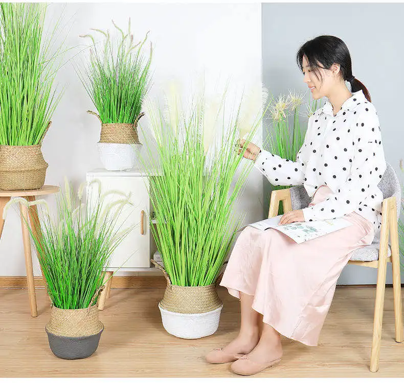 Simulation Setaria Dried Flowers Reed Grain Multigrain Props Decoration Simulation Aquatic Plant Potted