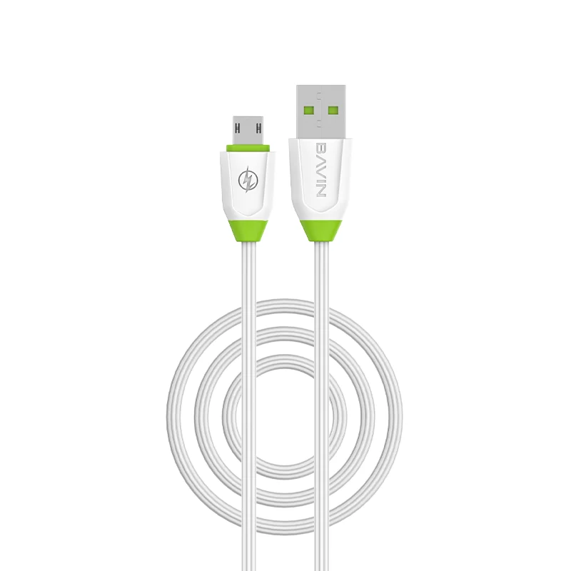TOP  BAVIN CB122- 3 Meters USB 2A Quick Charging Data Cable Round Flexible Cable for Micro