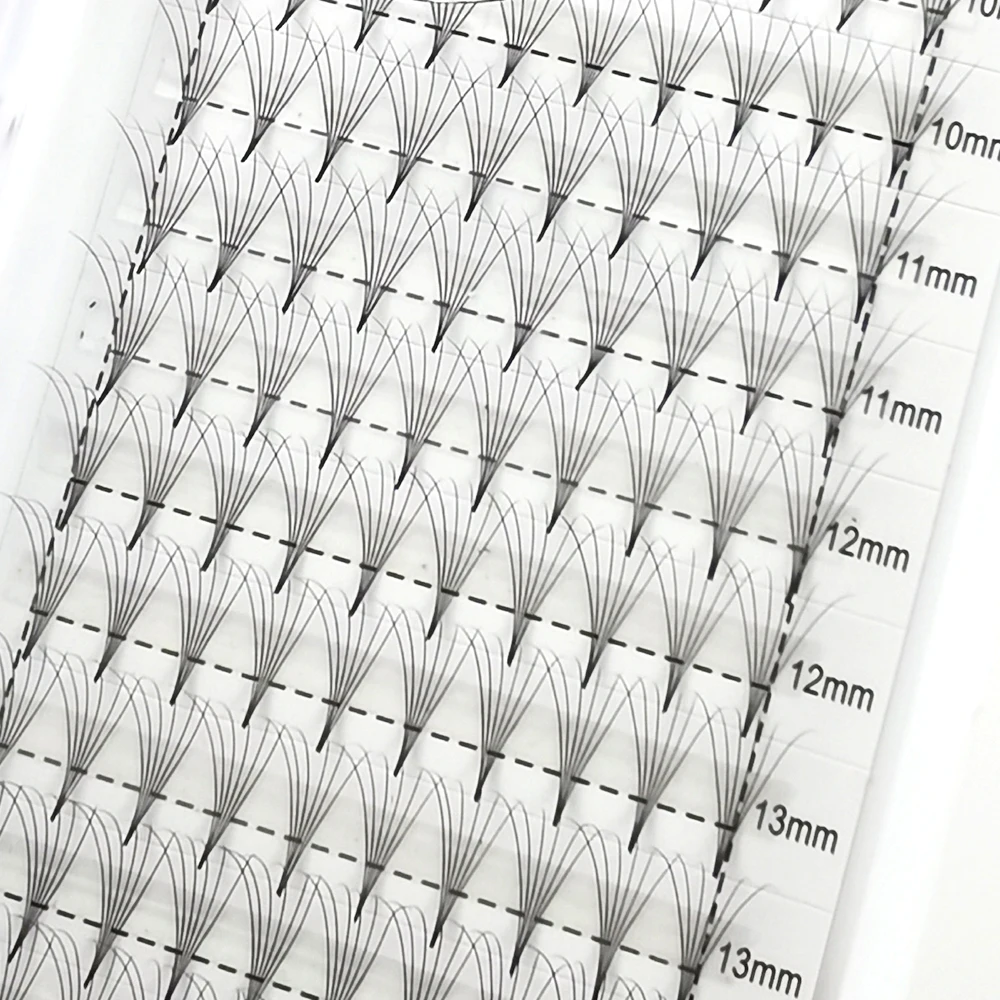 Custom 0.05 0.07 6D 10D Long Stem Thin Base Pre Made Volume Lashes Pointy Root Premade Sharp Base Eyelashes Premade Fan Lashes